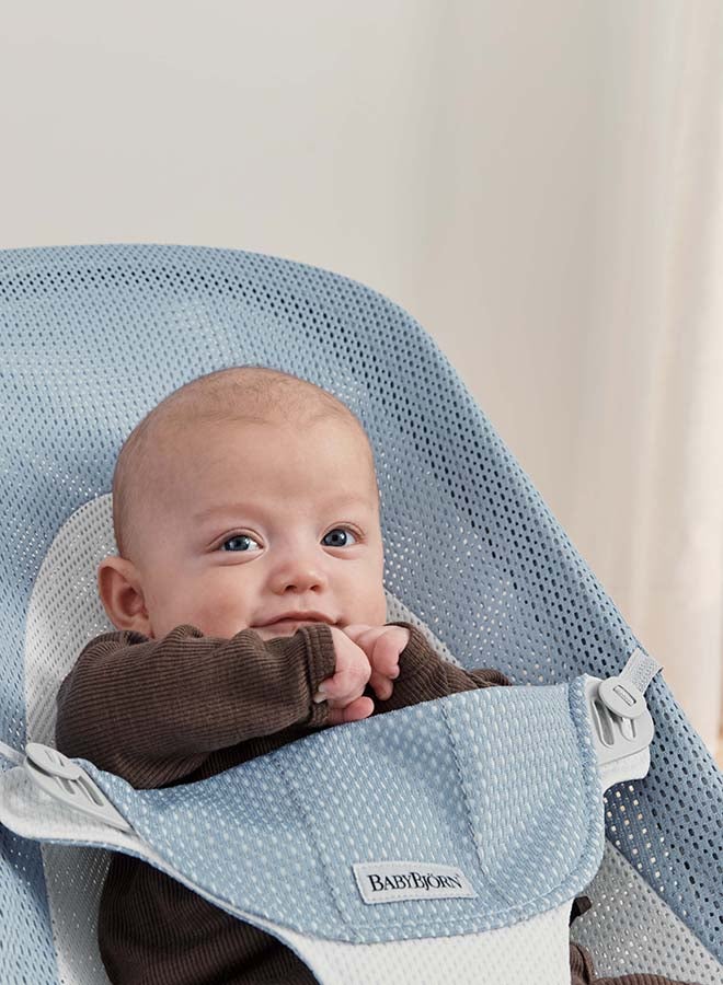 BABYBJORN هزاز بouncer Balance Soft، شبكة، أزرق سماوي/ أبيض - Image 4